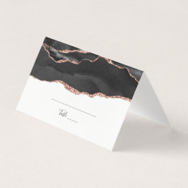 Elegante Schwarze Rose Gold Glitzer Klettfalte Pla