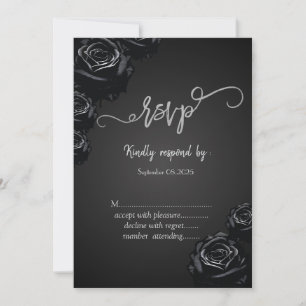 Elegante Schwarze Rose Gotische UAWG Einladung