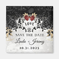 Elegante Schwarze Rose Ravens Halloween Hochzeit