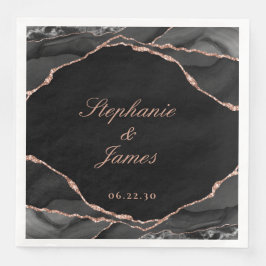 Elegante Schwarze Rose Serviette