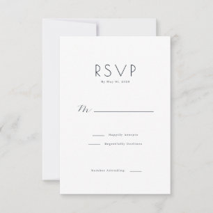 Elegante schwarze RSVP-Karte RSVP Karte