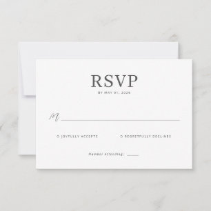 Elegante schwarze RSVP-Karte RSVP Karte
