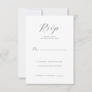 Elegante schwarze RSVP-Karte RSVP Karte