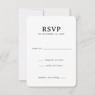 Elegante schwarze RSVP-Karte RSVP Karte