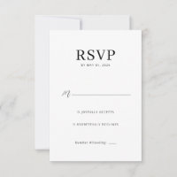 Elegante schwarze RSVP-Karte