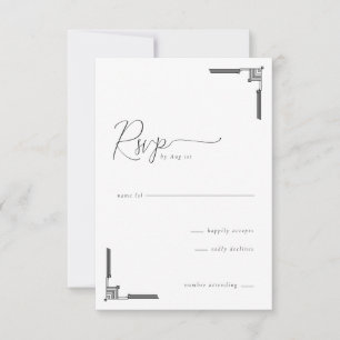 Elegante schwarze RSVP-Vorlage RSVP Karte