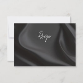 Elegante schwarze Satin-uAwg mit Wahlmöglichkeiten RSVP Karte