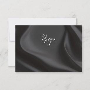 Elegante schwarze Satin-uAwg mit Wahlmöglichkeiten RSVP Karte