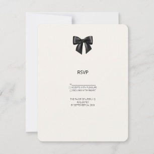 Elegante schwarze Schleife Hochzeit RSVP-Karte RSVP Karte