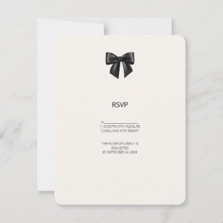 Elegante schwarze Schleife Hochzeit RSVP-Karte RSVP Karte