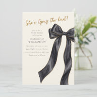 Elegante schwarze Schleife, sie macht den Knoten, 