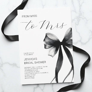 Elegante schwarze Schleife Von Fräulein zu Mrs Bra Einladung