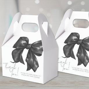 Elegante schwarze Schleifen-Baby-Party Geschenkschachtel