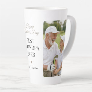 Elegante schwarze Schrift Best Grandpa Foto Minima Milchtasse