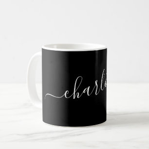 Elegante schwarze Schriftart Moderne personalisier Kaffeetasse