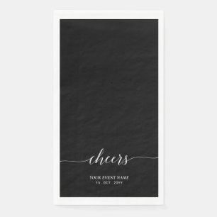 Elegante schwarze Schriftbuchstaben - Prost Event Serviette