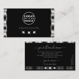 Elegante schwarze schwarze Diamanten mit Logo Visitenkarte