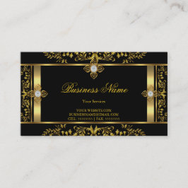 Elegante schwarze schwarze Visitenkarte aus Gold