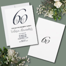 Elegante schwarze silberne Schrift zum 60. Geburts