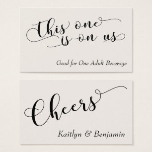 Elegante schwarze Typografie auf Cream Drink Ticke