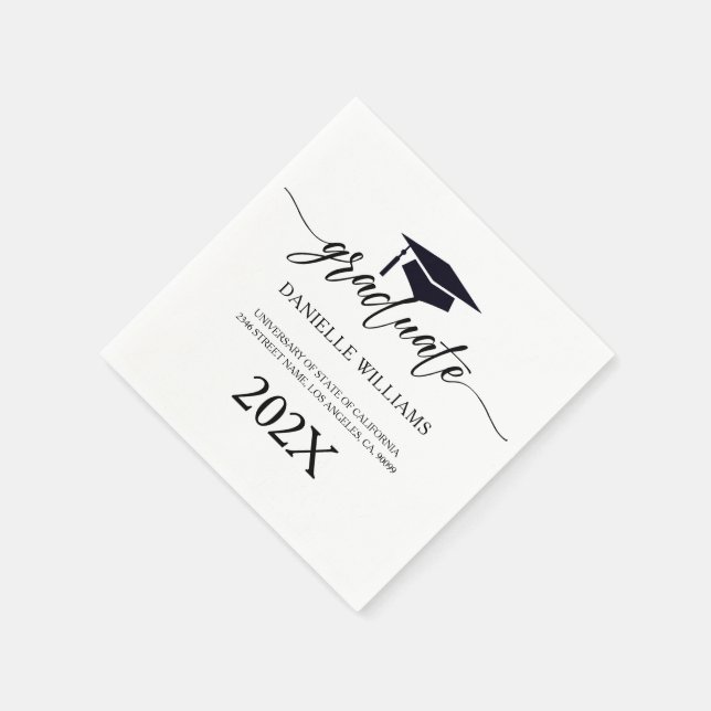 Elegante schwarze Typografie auf weißem Hintergrun Serviette (Ecke)