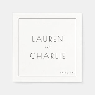 Elegante schwarze typografische Namen Serviette