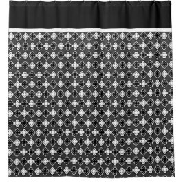 Elegante schwarze u. weiße doppelte Quatrefoil Duschvorhang