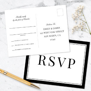 Elegante schwarze Umrandung Vintage-Typografie Hoc Postkarte