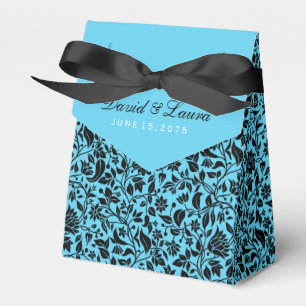 Elegante schwarze und blaugrüne Hochzeit Geschenkschachtel