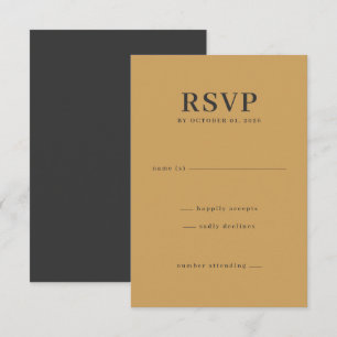 Elegante schwarze und gelbe RSVP-Karte RSVP Karte