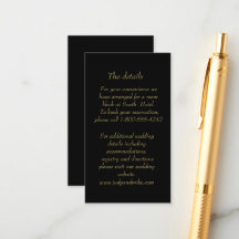 Elegante schwarze und goldene Art Deco-Beilagekart
