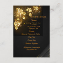 Elegante schwarze und goldene Blumen-Hochzeits-Det