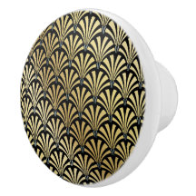Elegante, schwarze und goldene Déco-Schubknöpfe -