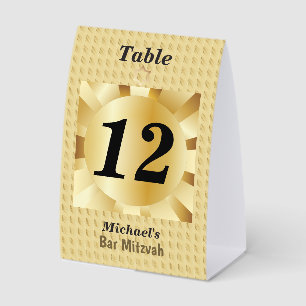 Elegante schwarze und goldene geometrische Bar-Miz Tischaufsteller