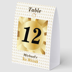 Elegante schwarze und goldene geometrische Bar-Miz Tischaufsteller
