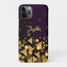 Elegante schwarze und goldene geometrische Dreieck Case-Mate iPhone Hülle