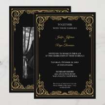 Elegante schwarze und goldene gotische Hochzeitsei