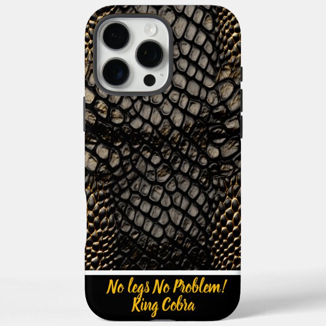 Elegante schwarze und goldene Haut einer giftigen  iPhone 16 Pro Max Hülle (Rückseite)