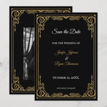 Elegante schwarze und goldene Hochzeit - Sichert E