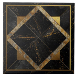 Elegante schwarze und goldene Marmor-Wiederholungs Fliese