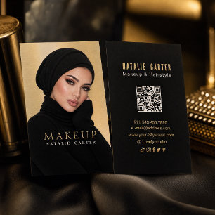 Elegante schwarze und goldene Visitenkarte für Vis