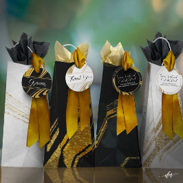 Elegante schwarze und goldene Wein-Geschenktasche Geschenktüte Für Weinflaschen
