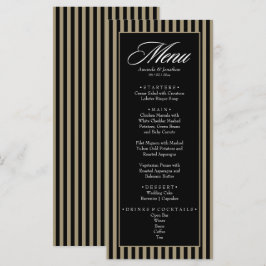 Elegante schwarze und grüne vertikale Streifen Hoc Menükarte