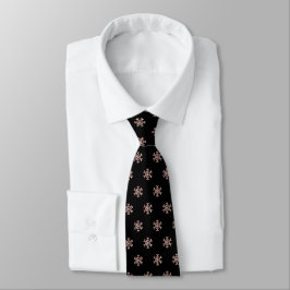 Elegante Schwarze und Rose Goldene Schneeflocken M Krawatte