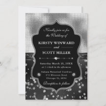 Elegante schwarze und silberne Diamant-Hochzeit