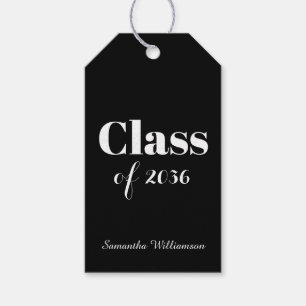 Elegante schwarze und weiße Abschlussfeier individ Geschenkanhänger