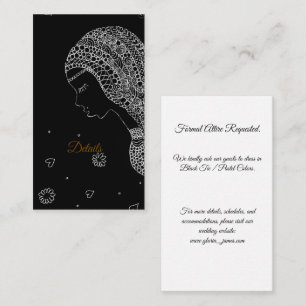 Elegante schwarze und weiße Braut-Silhouette Gast Begleitkarte