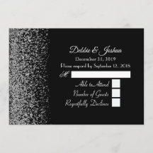 Elegante schwarze und weiße Diamant-Hochzeits-RSVP