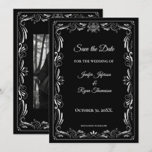 Elegante schwarze und weiße Hochzeit - Save-the-Da