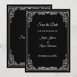 Elegante schwarze und weiße Hochzeit - Termin vorm Ankündigung